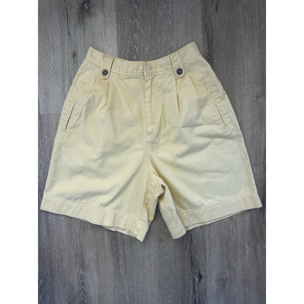 Liz Claiborne Liz Sport Butter Yellow Chino Shorts Women Size 4 Cotton Preppy